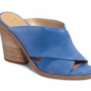 Marc Fisher Blue Suede Volla Sandals | Size 9.5